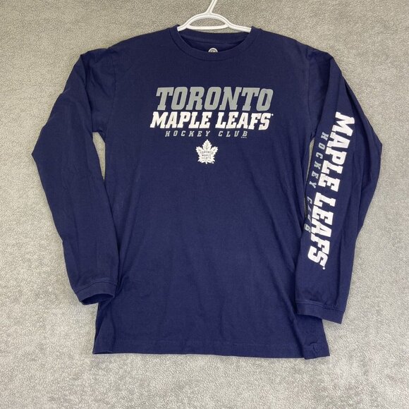 Toronto Maple Leafs Long Sleeve Shirt Mens Medium Blue NHL Hockey‎ Club - Picture 1 of 7